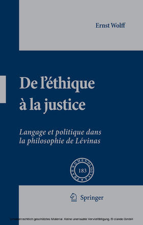 Wolff |  De L'éthique à la Justice | eBook | Sack Fachmedien