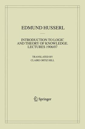 Husserl |  Introduction to Logic and Theory of Knowledge | Buch |  Sack Fachmedien