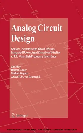 Casier / Steyaert / van Roermund |  Analog Circuit Design | eBook | Sack Fachmedien