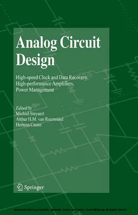 Steyaert / van Roermund / Casier |  Analog Circuit Design | eBook | Sack Fachmedien