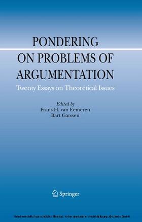 van Eemeren / Garssen / Jacobs |  Pondering on Problems of Argumentation | eBook | Sack Fachmedien