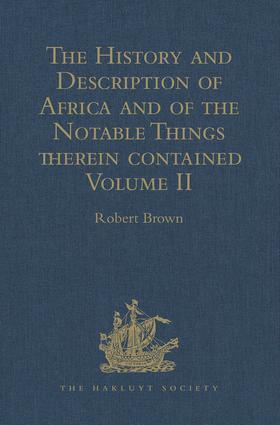 Brown |  The History and Description of Africa and of the Notable Things therein contained | Buch |  Sack Fachmedien