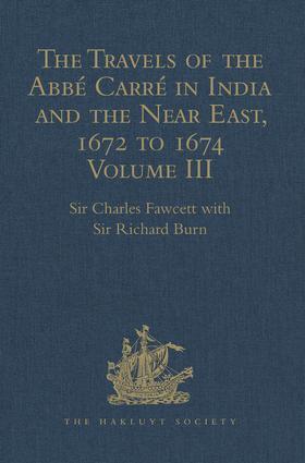 Burn / Fawcett |  The Travels of the Abbe Carre in India and the Near East, 1672 to 1674 | Buch |  Sack Fachmedien