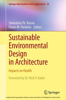 Rassia / Pardalos |  Sustainable Environmental Design in Architecture | eBook | Sack Fachmedien