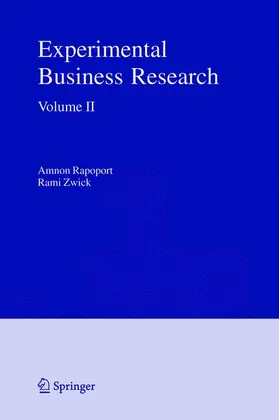 Zwick / Rapoport |  Experimental Business Research | Buch |  Sack Fachmedien