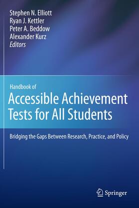 Elliott / Kettler / Beddow |  Handbook of Accessible Achievement Tests for All Students | Buch |  Sack Fachmedien