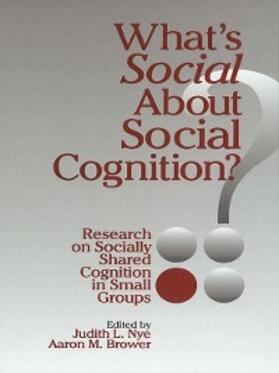 Nye / Brower |  What's Social about Social Cognition? | eBook | Sack Fachmedien