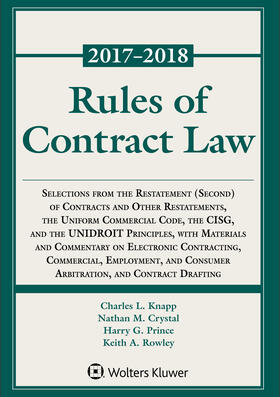 Knapp / Crystal / Prince | Rules of Contract Law, 2017-2018 Statutory Supplement | Buch | 978-1-4548-7534-5 | sack.de