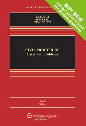Babcock / Massaro / Wolff |  Civil Procedure: Cases and Problems (Looseleaf) | Loseblattwerk |  Sack Fachmedien