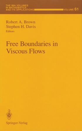 Davis / Brown |  Free Boundaries in Viscous Flows | Buch |  Sack Fachmedien