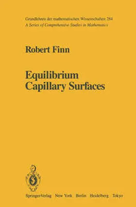 Finn |  Equilibrium Capillary Surfaces | eBook | Sack Fachmedien