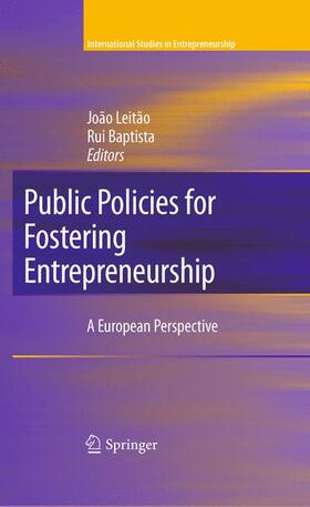 Baptista / Leitão |  Public Policies for Fostering Entrepreneurship | Buch |  Sack Fachmedien