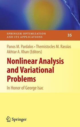 Pardalos / Khan / Rassias |  Nonlinear Analysis and Variational Problems | Buch |  Sack Fachmedien