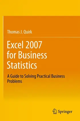 Quirk |  Excel 2007 for Business Statistics | eBook | Sack Fachmedien