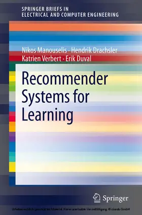 Manouselis / Drachsler / Verbert |  Recommender Systems for Learning | eBook | Sack Fachmedien