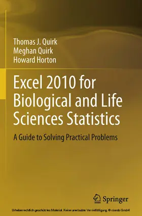 Quirk / Horton |  Excel 2010 for Biological and Life Sciences Statistics | eBook | Sack Fachmedien