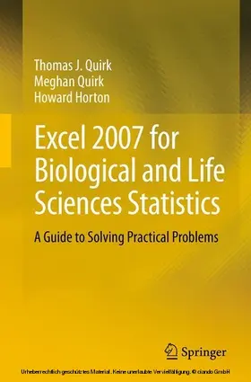 Quirk / Horton |  Excel 2007 for Biological and Life Sciences Statistics | eBook | Sack Fachmedien