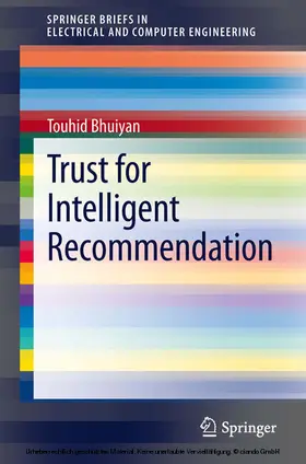 Bhuiyan |  Trust for Intelligent Recommendation | eBook | Sack Fachmedien