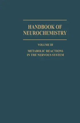 Lajtha |  Metabolic Reactions in the Nervous System | Buch |  Sack Fachmedien