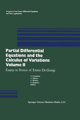 COLOMBINI / SPAGNOLA / MARINO |  Partial Differential Equations and the Calculus of Variations | Buch |  Sack Fachmedien