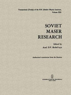 Skobel tsyn |  Soviet Maser Research | Buch |  Sack Fachmedien