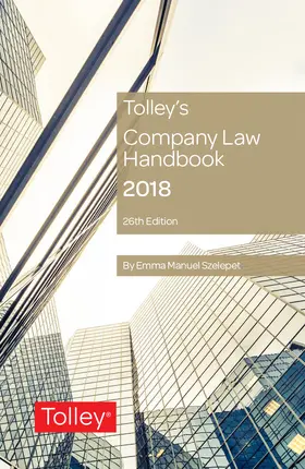 Szelepet |  Tolley's Company Law Handbook | Buch |  Sack Fachmedien