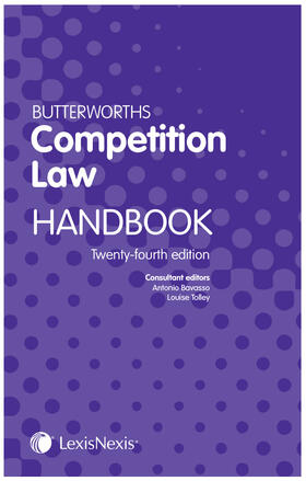 Bavasso / Tolley |  Butterworths Competition Law Handbook | Buch |  Sack Fachmedien