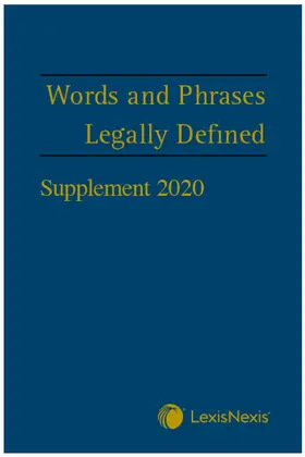 Hay |  Words and Phrases Legally Defined 2020 Supplement | Buch |  Sack Fachmedien