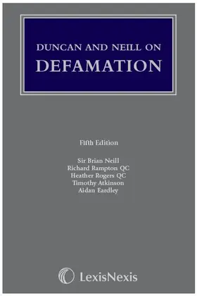 Eardley / Rampton / Rogers |  Duncan and Neill on Defamation | Buch |  Sack Fachmedien