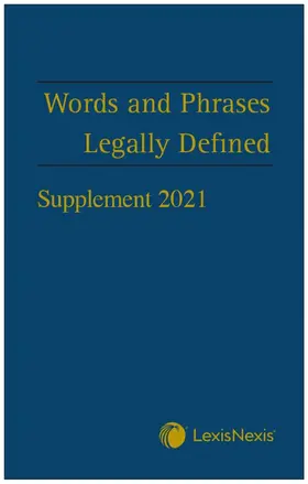 Hay |  Words and Phrases Legally Defined 2021 Supplement | Buch |  Sack Fachmedien