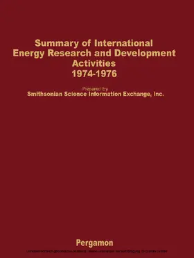 Stuart |  Summary of International Energy Research and Development Activities 1974-1976 | eBook | Sack Fachmedien