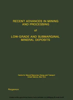 Stuart |  Recent Advances in Mining and Processing of Low-Grade and Submarginal Mineral Deposits | eBook | Sack Fachmedien