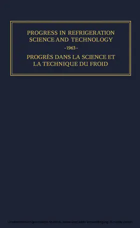 Stuart |  Progress in Refrigeration Science and Technology | eBook | Sack Fachmedien