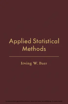 Burr / Schmidt |  Applied Statistical Methods | eBook | Sack Fachmedien