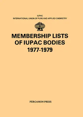 Stuart |  Membership Lists of IUPAC Bodies 1977-1979 | eBook | Sack Fachmedien