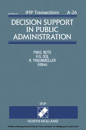 Bots / Sol / Traunmüller |  Decision Support in Public Administration | eBook | Sack Fachmedien