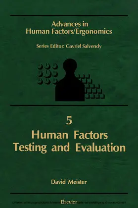 Meister |  Human Factors Testing and Evaluation | eBook | Sack Fachmedien