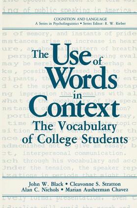 Black / Chavez / Stratton |  The Use of Words in Context | Buch |  Sack Fachmedien
