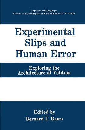 Baars |  Experimental Slips and Human Error | Buch |  Sack Fachmedien