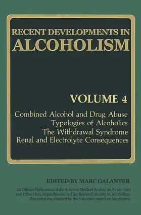 Galanter |  Recent Developments in Alcoholism | Buch |  Sack Fachmedien