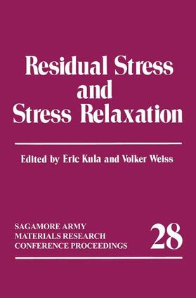 Kula |  Residual Stress and Stress Relaxation | Buch |  Sack Fachmedien