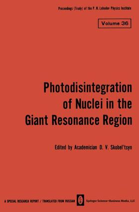 Skobel tsyn |  Photodisintegration of Nuclei in the Giant Resonance Region | Buch |  Sack Fachmedien