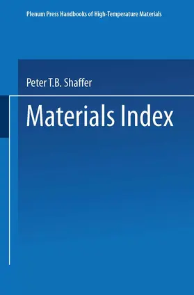 Shaffer |  Materials Index | Buch |  Sack Fachmedien