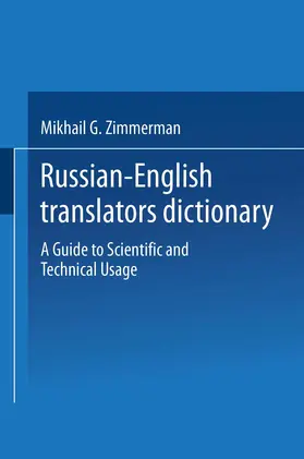 Zimmerman |  Russian-English Translators Dictionary | Buch |  Sack Fachmedien