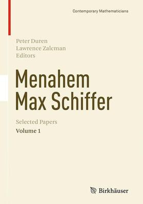 Zalcman / Duren |  Menahem Max Schiffer: Selected Papers Volume 1 | Buch |  Sack Fachmedien