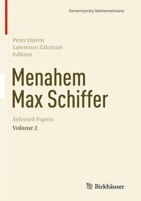 Zalcman / Duren |  Menahem Max Schiffer: Selected Papers Volume 2 | Buch |  Sack Fachmedien