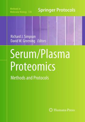 Greening / Simpson |  Serum/Plasma Proteomics | Buch |  Sack Fachmedien