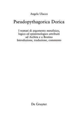 Ulacco |  Pseudopythagorica Dorica | eBook | Sack Fachmedien