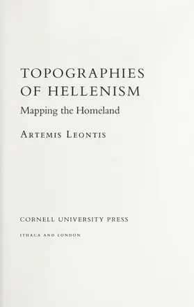 Leontis |  Topographies of Hellenism | eBook | Sack Fachmedien