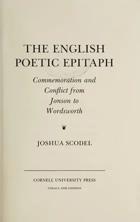 Scodel |  The English Poetic Epitaph | eBook | Sack Fachmedien